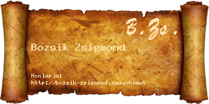 Bozsik Zsigmond névjegykártya